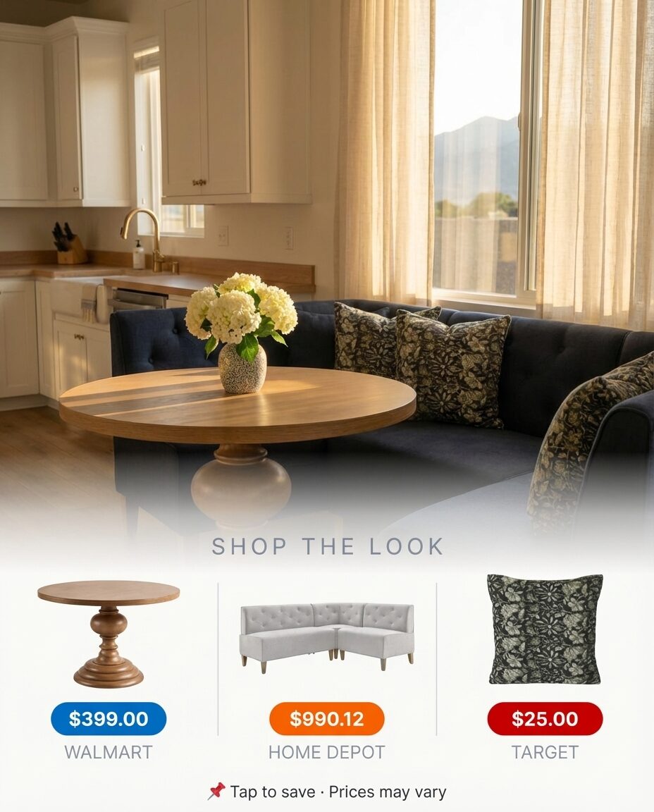 Cozy Corner Bench Kitchen Nook Makeover with Patterned Textiles — Shop the Look