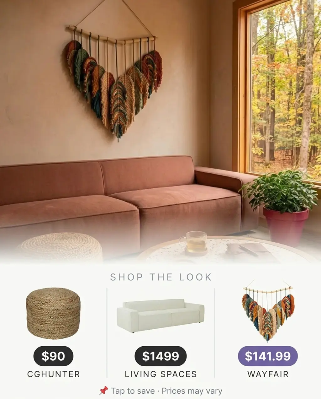 Boho Chic Desert Rose & Clay Tones Living Room — Shop the Look