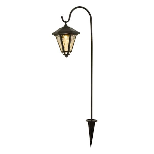 2-Pack 10-Lumen Solar Sheppard Hook Black Pathway Lights