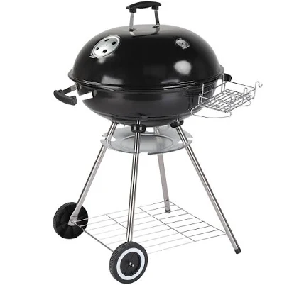 28 - inch Portable Charcoal Grill with Wheels, Storage Holder, Large Grate, Enam