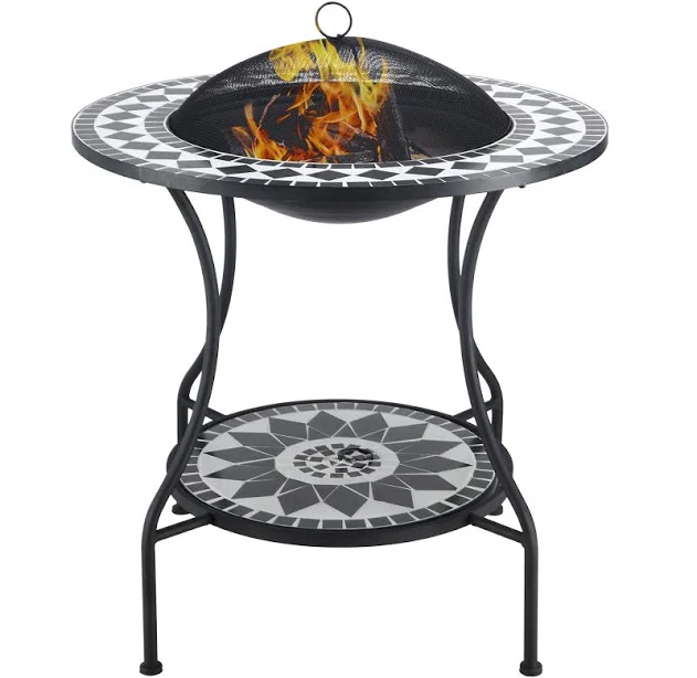 3-in-1 Mosaic Outdoor Fire Pit Dining Table