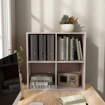 4-Cube Wood Playroom Bookcase