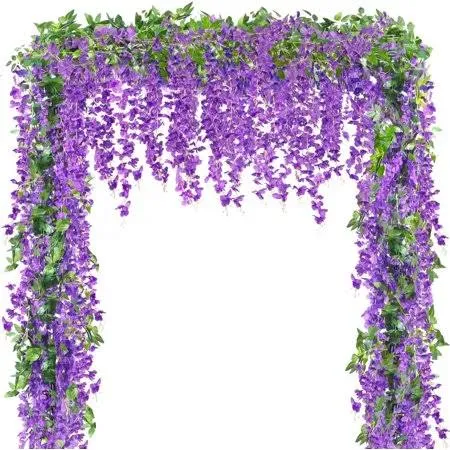 4 Pcs 23ft in Total Vine Artificial Wisteria Garland