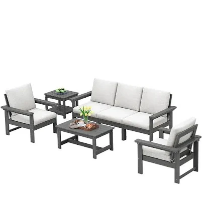7-Piece Outdoor Deep Seating Modular Sofa Set with Coffee Table