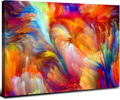 Abstract Colorful Canvas Wall Art for Living Room Colorful Splash Colors Picture