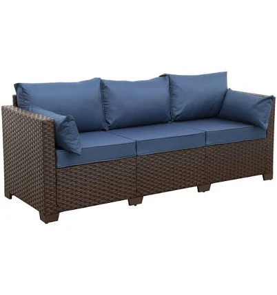 Ailina 79'' Wide Outdoor Wicker Patio Sofa with Anti-slip Cushions and Waterproo