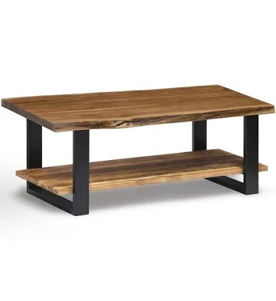 Alaterre Furniture Alpine Natural Live Edge Wood Large Coffee Table