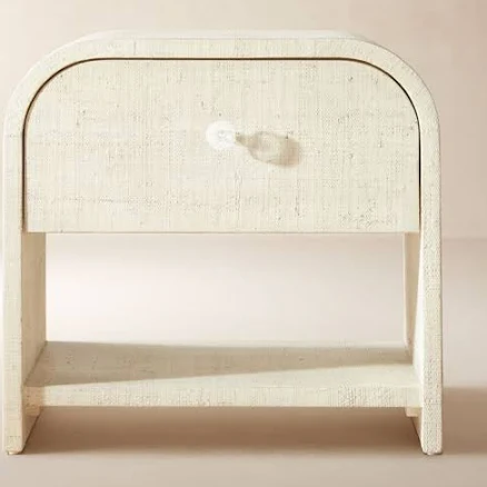 Archer Lacquered Linen Nightstand