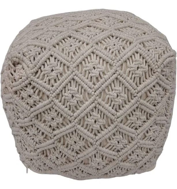 Ashland Macrame Decorative Pouf