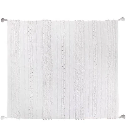 at Home White Tufted Stripe Oversized Throw Blanket