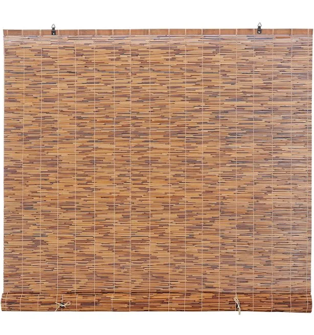 Backyard X-Scapes Cord Free Reed Roman Shades Manual Roll Up Blinds