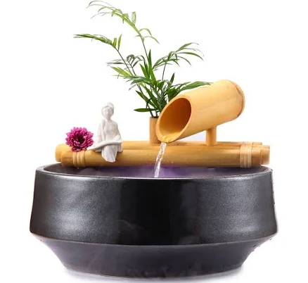 Bamboo Fountain with Plant Holder