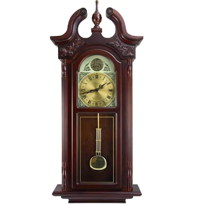Bedford Clock Collection 38 Inch Chiming Pendulum Wall Clock