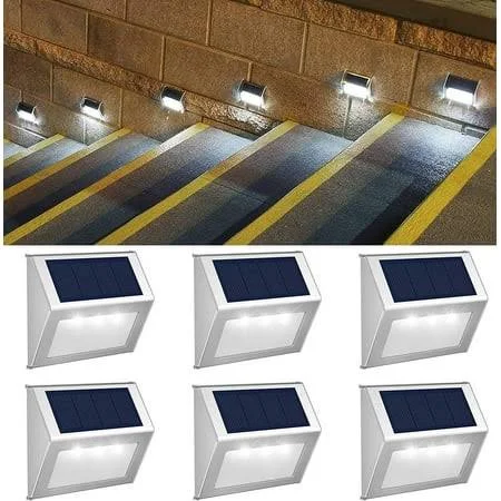 Beeprincess Waterproof Deck Lights Stainless Steel and ABS Cool White, 6 Count, 