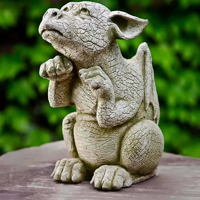 Begging Baby Dragon Garden Statue