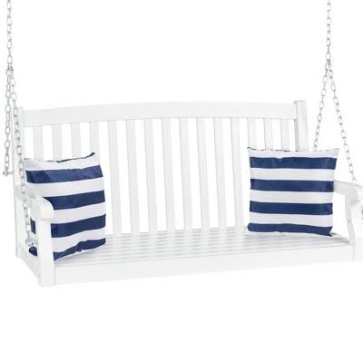 Best Choice Products 48in Wood Porch Swing with Mounting Chains