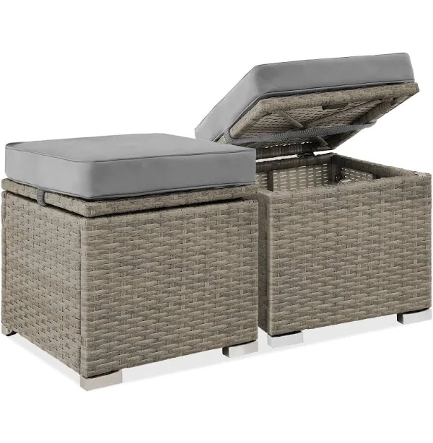 Best Choice Products Wicker Ottomans Set of 2