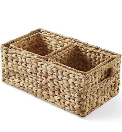 Better Homes & Gardens 3-Piece Woven Natural Water Hyacinth Storage Basket Set