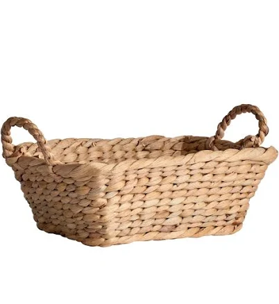 Better Homes & Gardens Handwoven Water Hyacinth Basket with Loop Handles