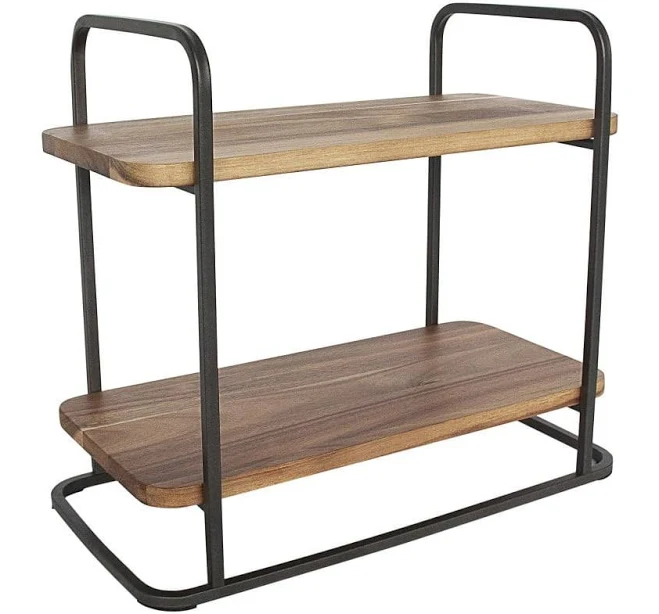 Better Homes & Gardens Rectangle Two-Tier Wood Serving Tray