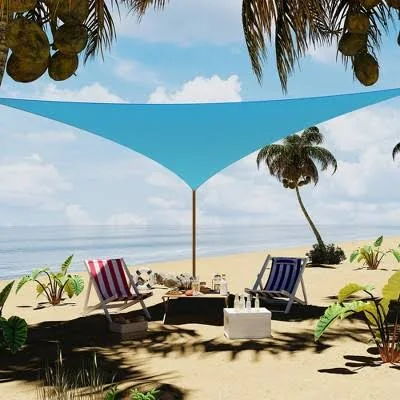 Blue 16' Triangle Sun Shade Sail