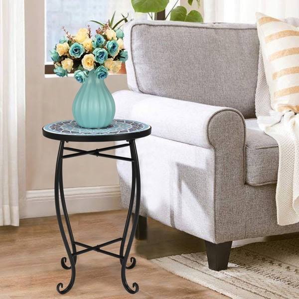 Blue Ocean Round Mosaic Bistro Table