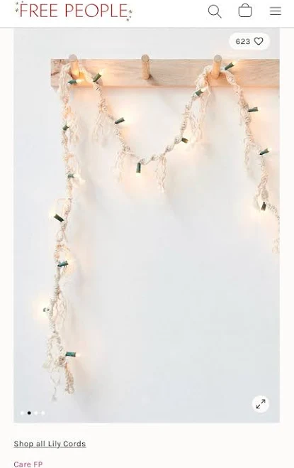 Boho Macrame String Lights | Holiday Garland, USA Hand-Knotted