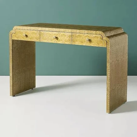 Brass Hand-Embossed Console