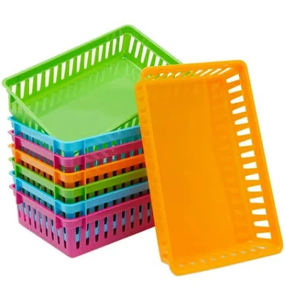 Bright Creations 8 Pack Colorful Storage Bins for Classroom