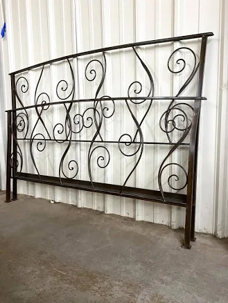 California King Size Wrought Iron Cast Iron Scrolly Brown Bronze Bed Frame
