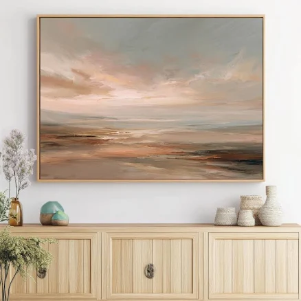 Calm Neutral Abstract Seascape Print | Abstract Ocean Sunset Printable Wall Art 