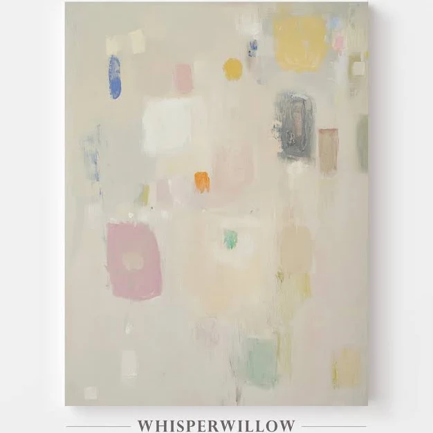 CANVAS Art - Abstract Pastel, Beige Color Block Print, Modern Home Wall Decor, M