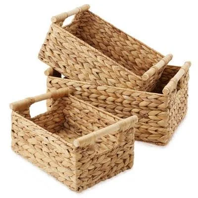 Casafield Water Hyacinth Storage Baskets Set of 3