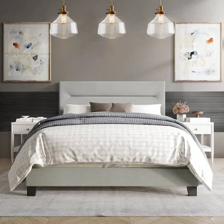 Castle Place Simple Linen Upholstered Bed