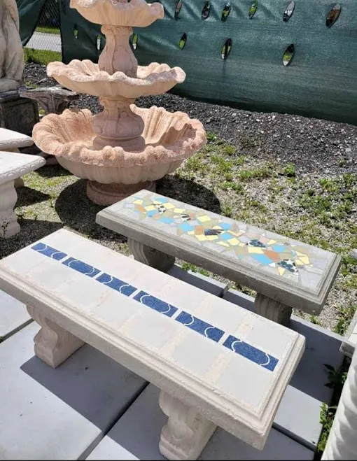 CB Stone Decor Large Concrete Bench