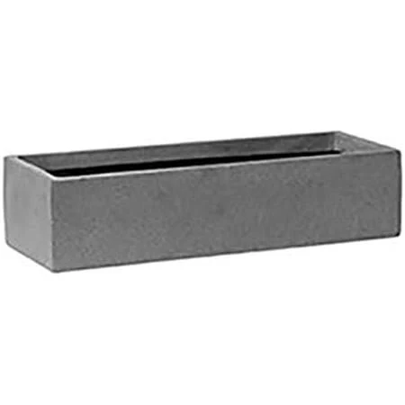 Cement Gray Fiberstone Rectangle Planter Classic Low Long Plant Pot Centerpiece