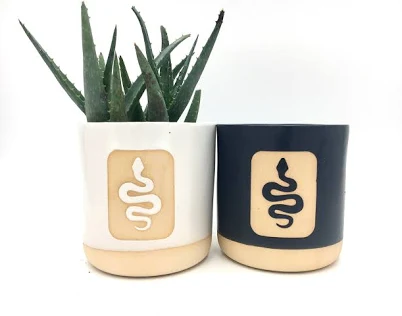 Ceramic Snake Plant Pot/Planter, 4 Sizes
