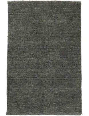 Charcoal Grey Handloom Wool Rug | Solid Modern Area Carpet | Minimalist Textured