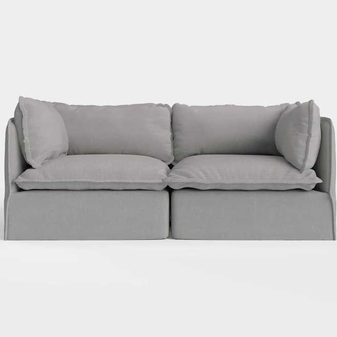 Chicory | Modular Outdoor Washable 2-Seater | Classic Canvas in Stone Gray