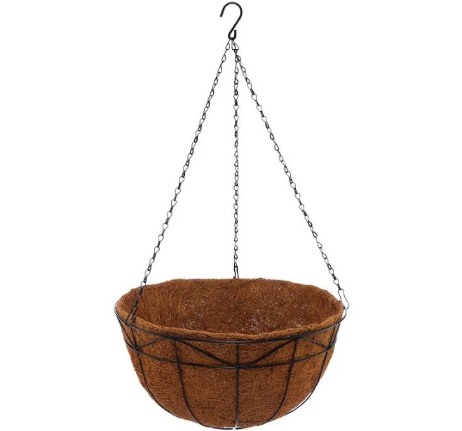 Coco Fiber Hanging Basket 10 in - Black