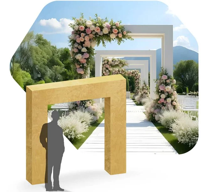 Collapsible 3D Square Open Arch Wood Event Arch