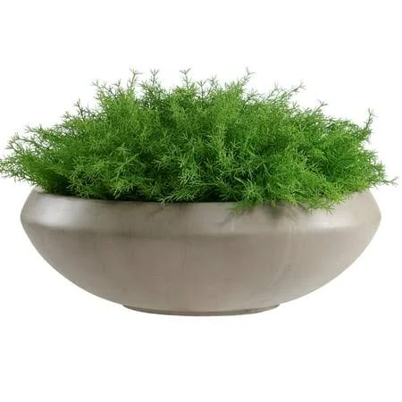 Concrete Bowl Planter, 23.2 Inch Dia x 8 Inch Height, Succulent Pot with Drain H
