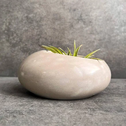 Concrete Minimalist Planter, Slanted Pot, Table Centerpiece, Asymmetrical Pot, S
