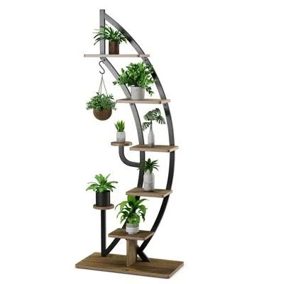 Costway 6 Tier Half Moon Shape Plant Stand Rack
