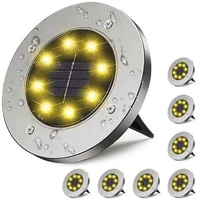 Cowin LED Solar Ground Lights Outdoor Garden Patio Light 8 Pack