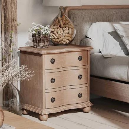 COZAYH Farmhouse 3 Drawer Nightstand