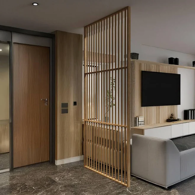 Craftivaart Custom Cylindrical Slatted Partition Wall