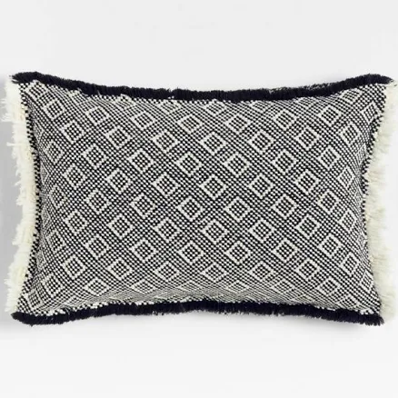 Crate & Barrel Geo Fringe Throw Pillow