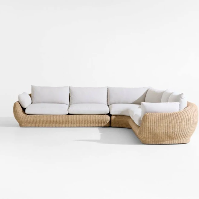 Crate & Barrel Ipanema 3-Piece L-Shaped Outdoor Sectional with Cushions