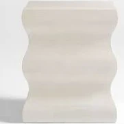 Crate & Barrel Onda Whitewashed Oak Wood Side Table